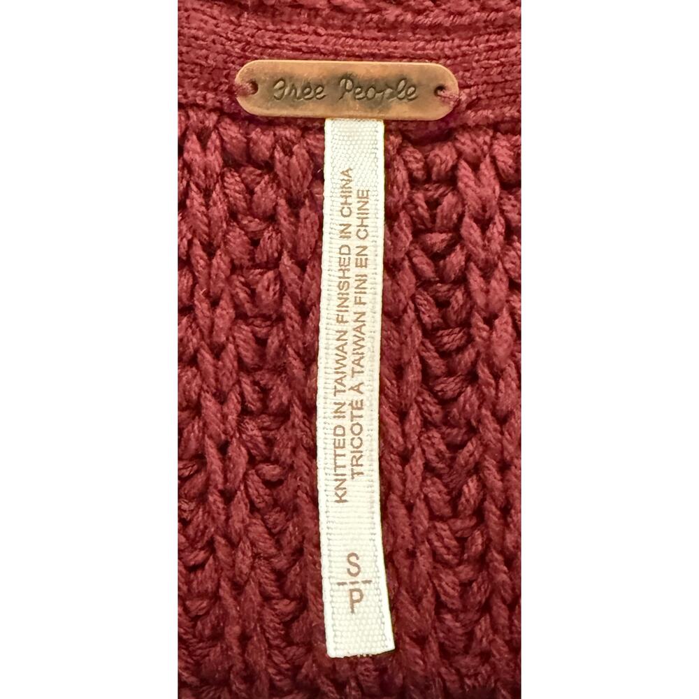 Free People Women's Knit Cabernet Nightingale Cardi Slouchy‎ Oversized Lagenlook - Picture 10 of 12